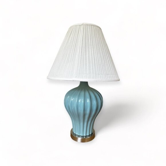 Luminaire Blue Opaline Table Lamp - Picture 2 of 5